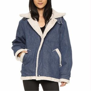 Rachel Comey blue denim shearling coat